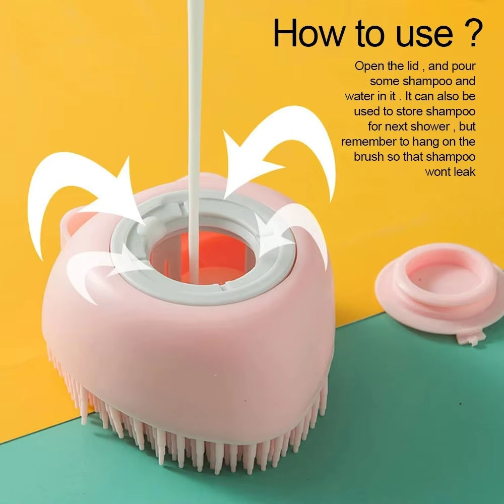 Silicone Bath Brush with Shampoo Dispenser