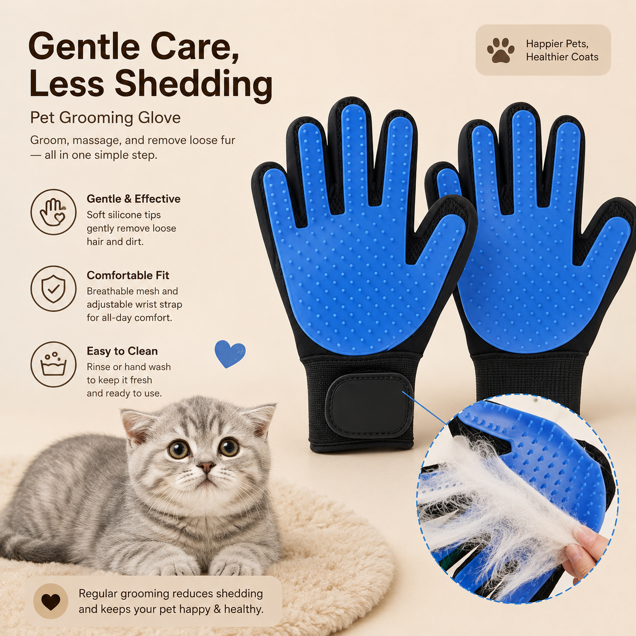 Pet Grooming Silicone Gloves