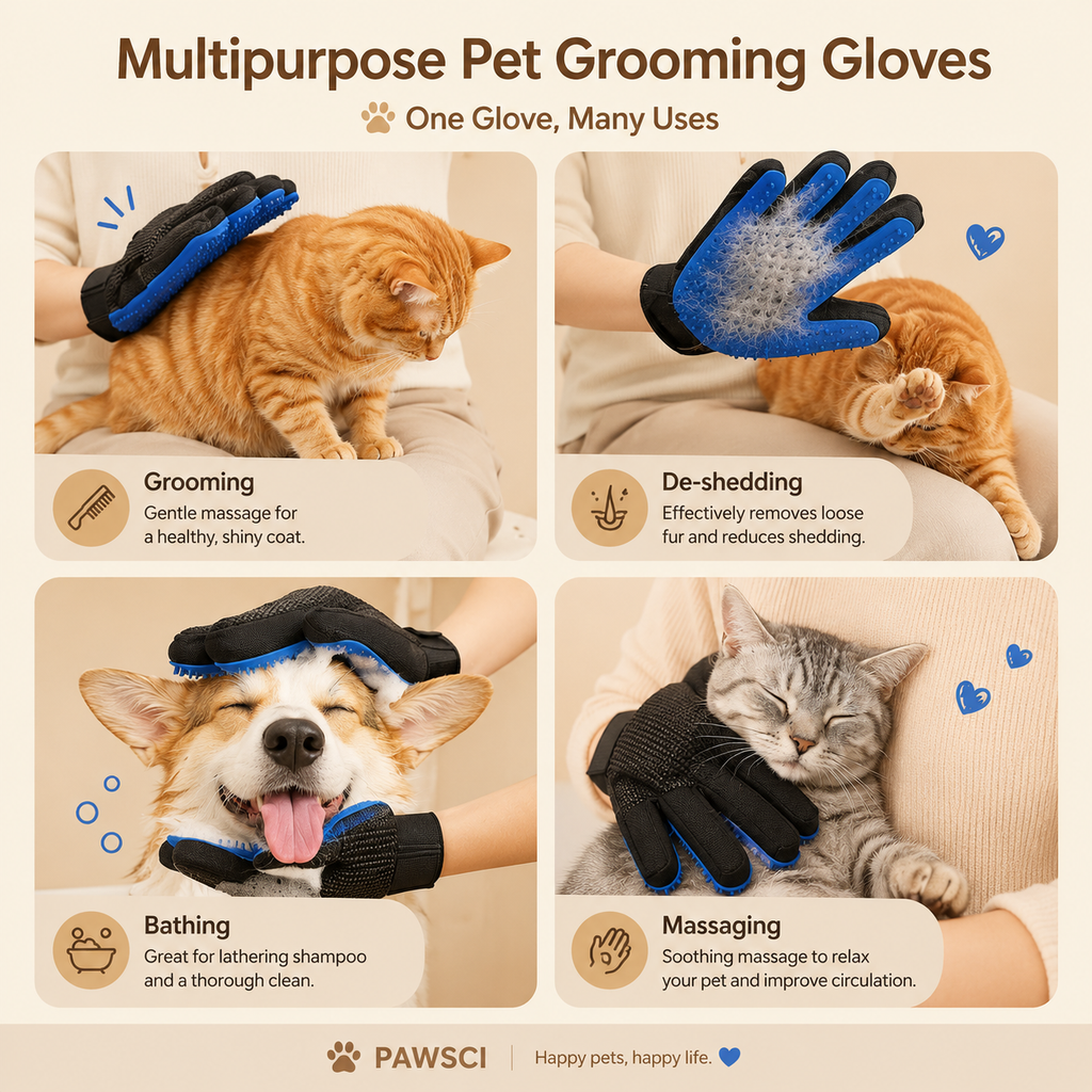 Pet Grooming Silicone Gloves