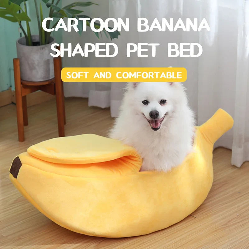 Banana Plush Cat Bed House