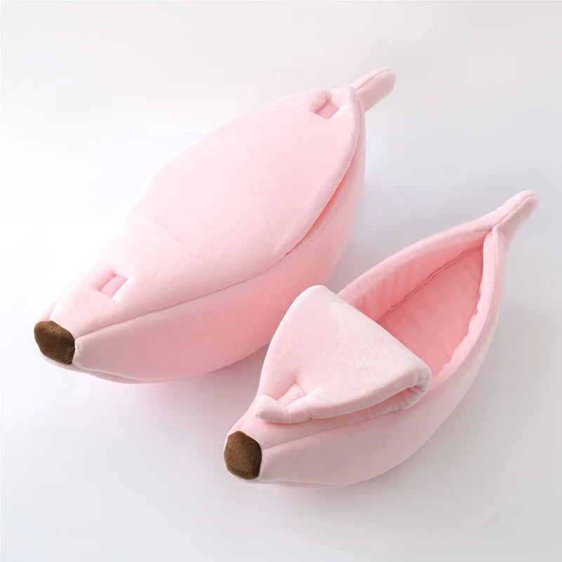 Banana Plush Cat Bed House