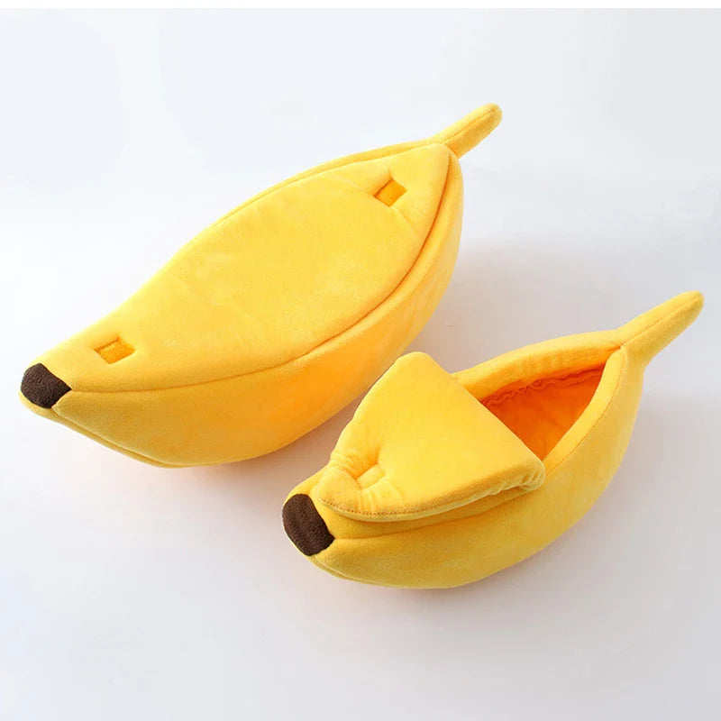 Banana Plush Cat Bed House