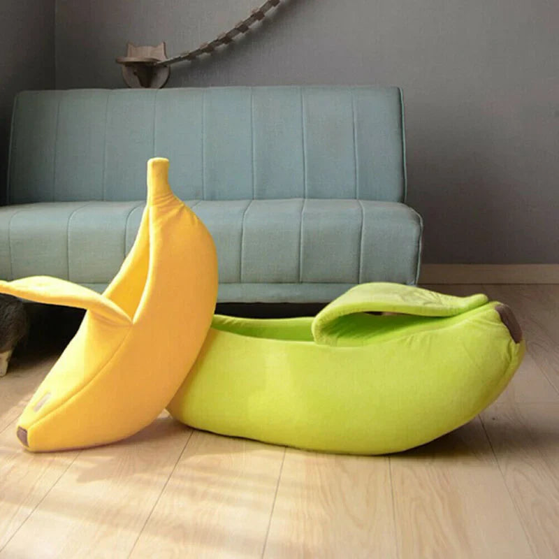 Banana Plush Cat Bed House