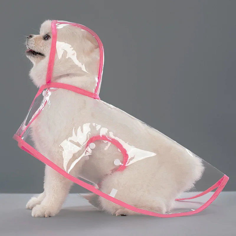 Waterproof Transparent Dog Raincoat with Hood