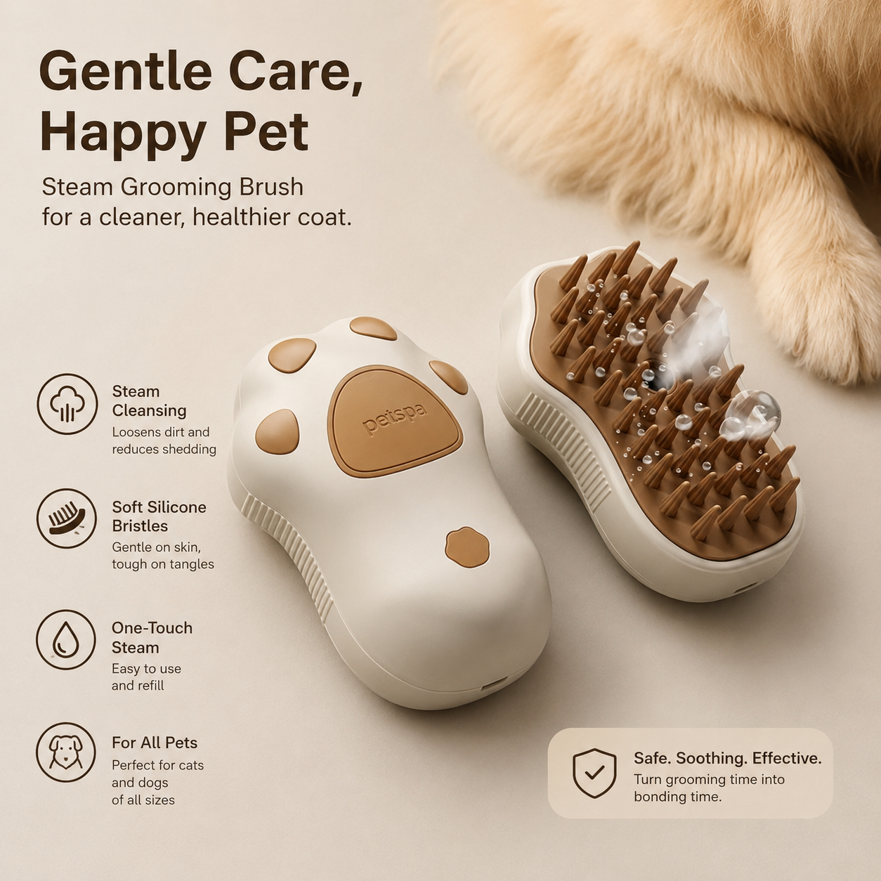 Self-Cleaning Pet Grooming Brush