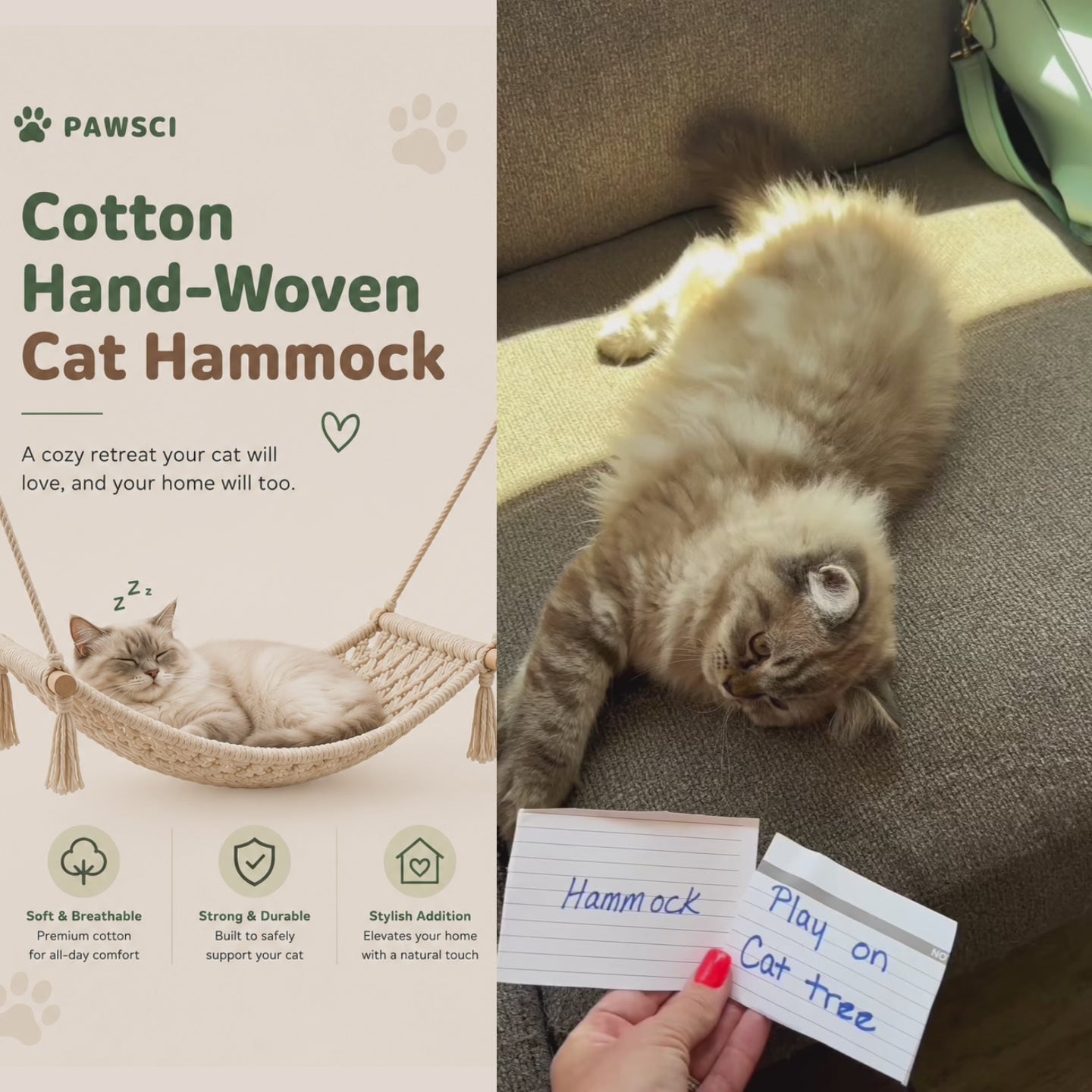 Cotton Hand-Woven Cat Hammock